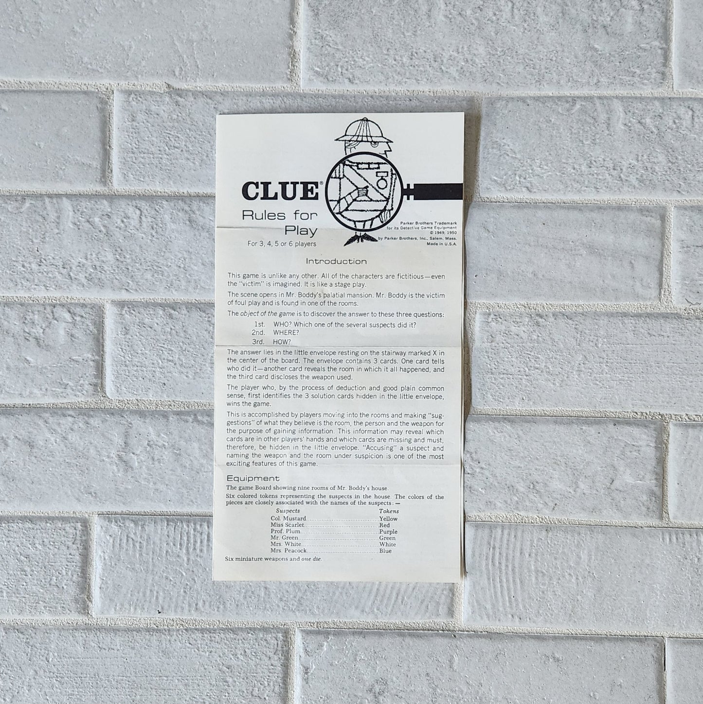 Display and Play 1963 Clue Handmade Framed Board Game