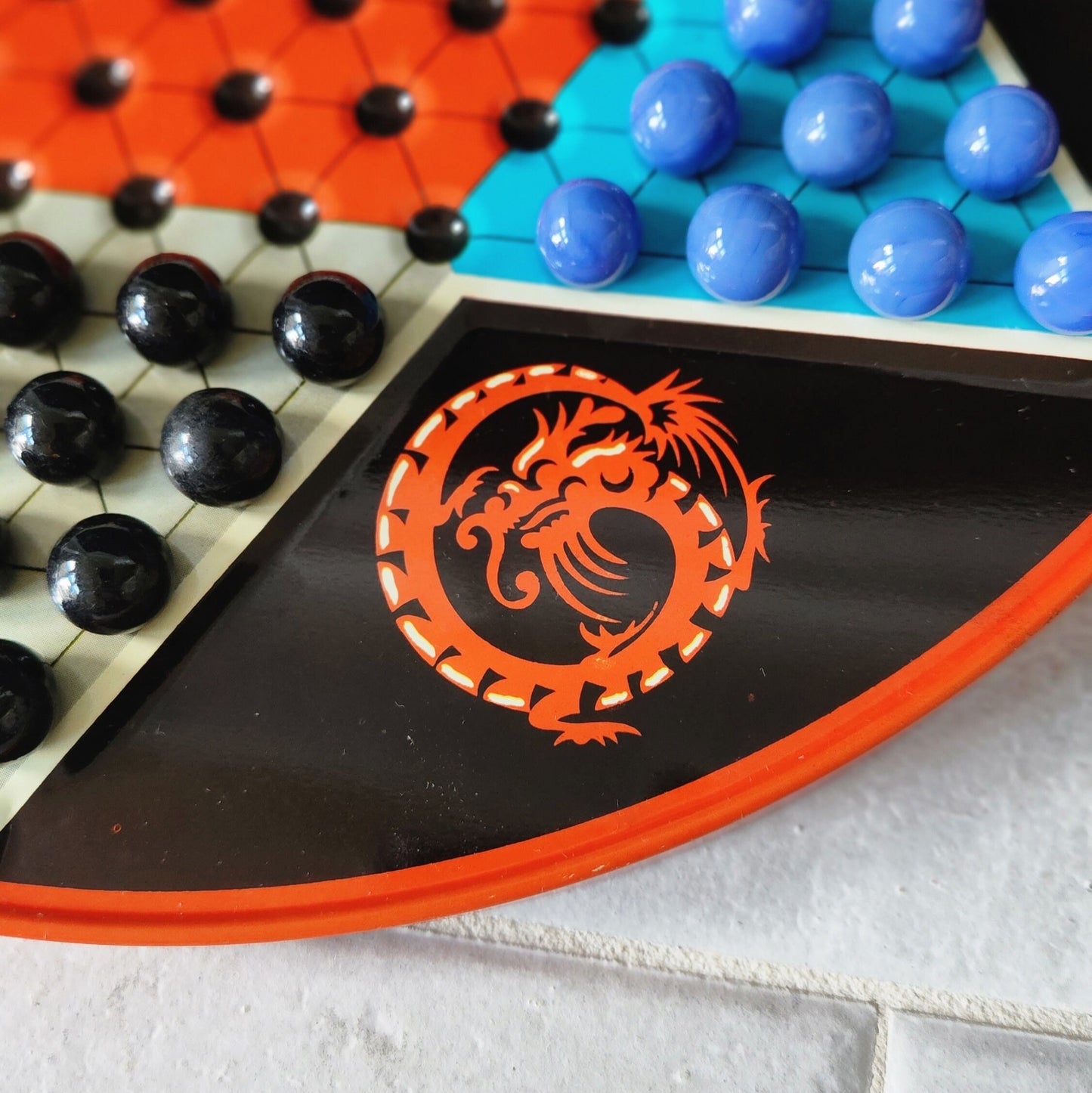 Display and Play 1970s Chinese Checkers Framed Board Game