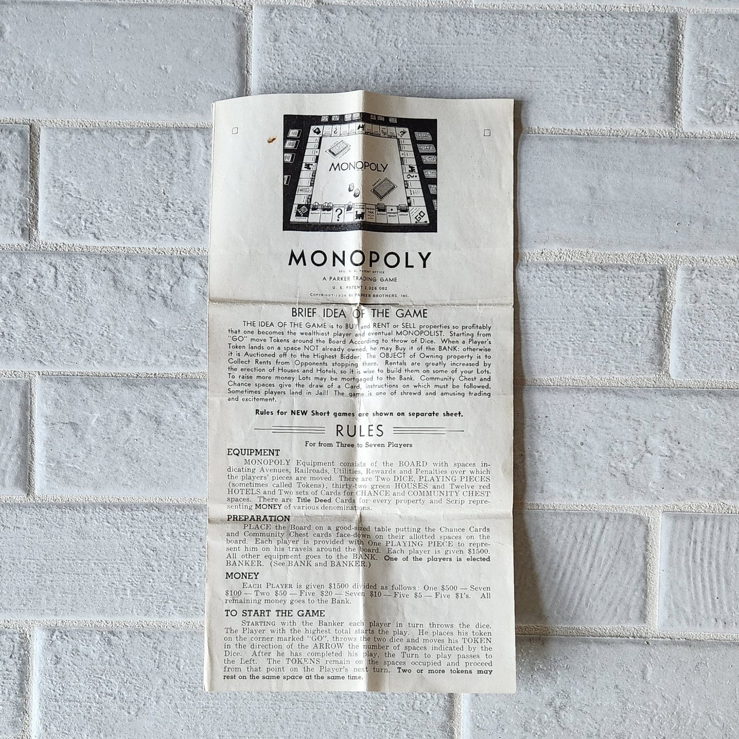 Display and Play 1941 Monopoly Handmade Framed Board Game