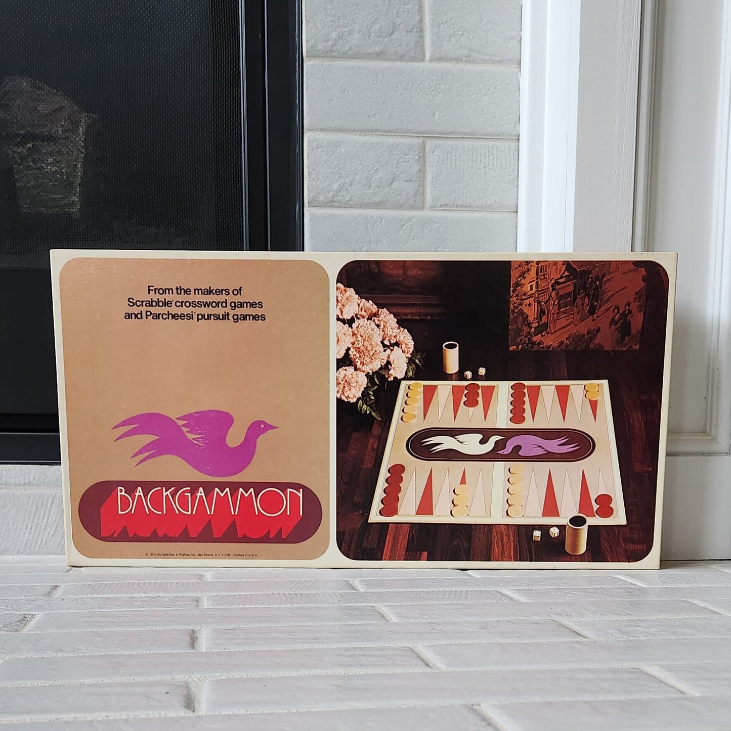Display and Play 1975 Backgammon Framed Board Game