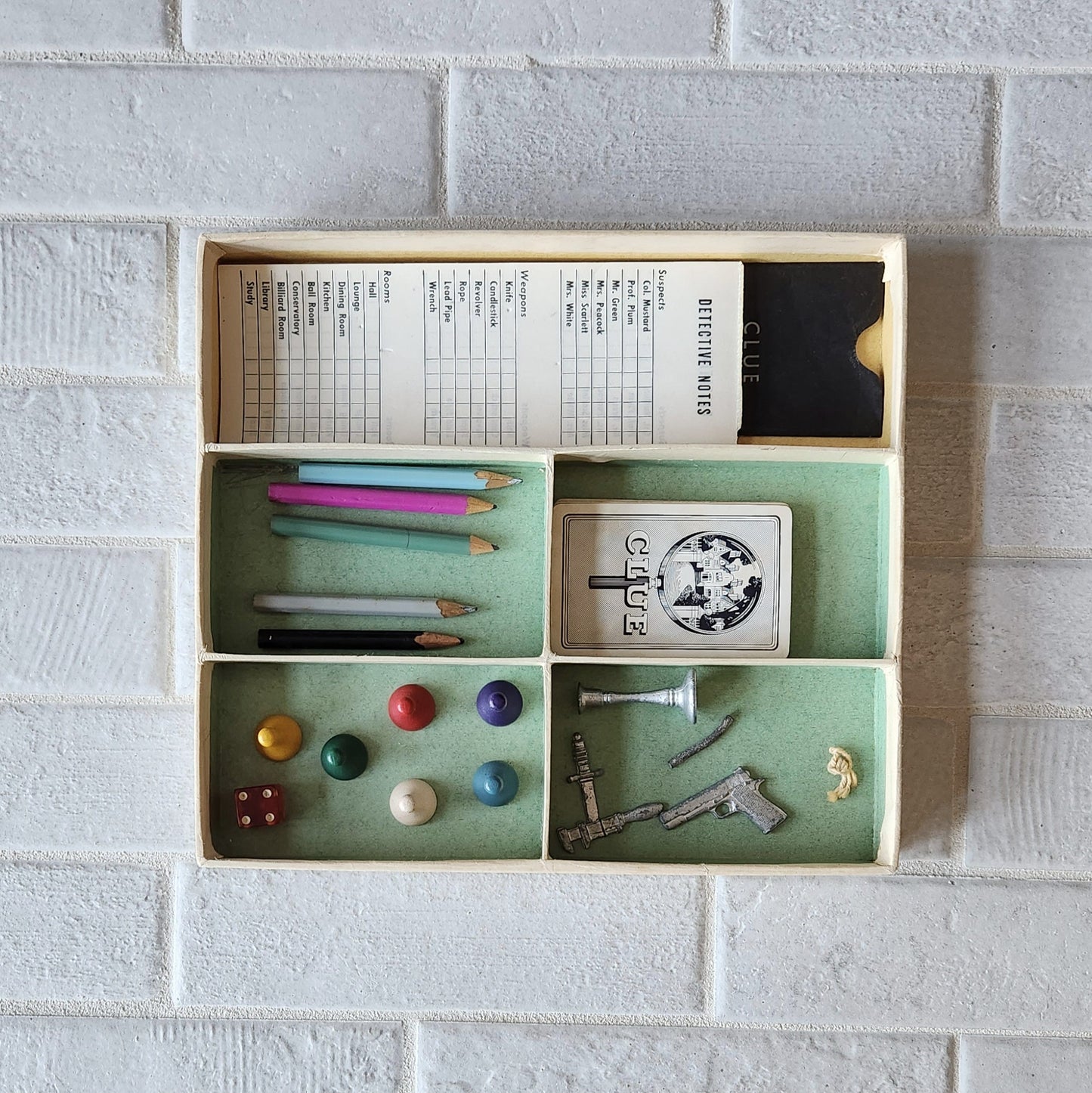 Display and Play 1950 Clue Handmade Framed Board Game