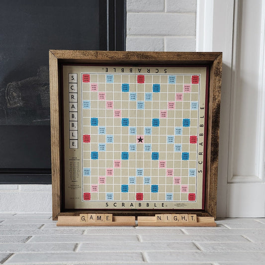 Display and Play 1971 Scrabble Handmade Framed Board Game