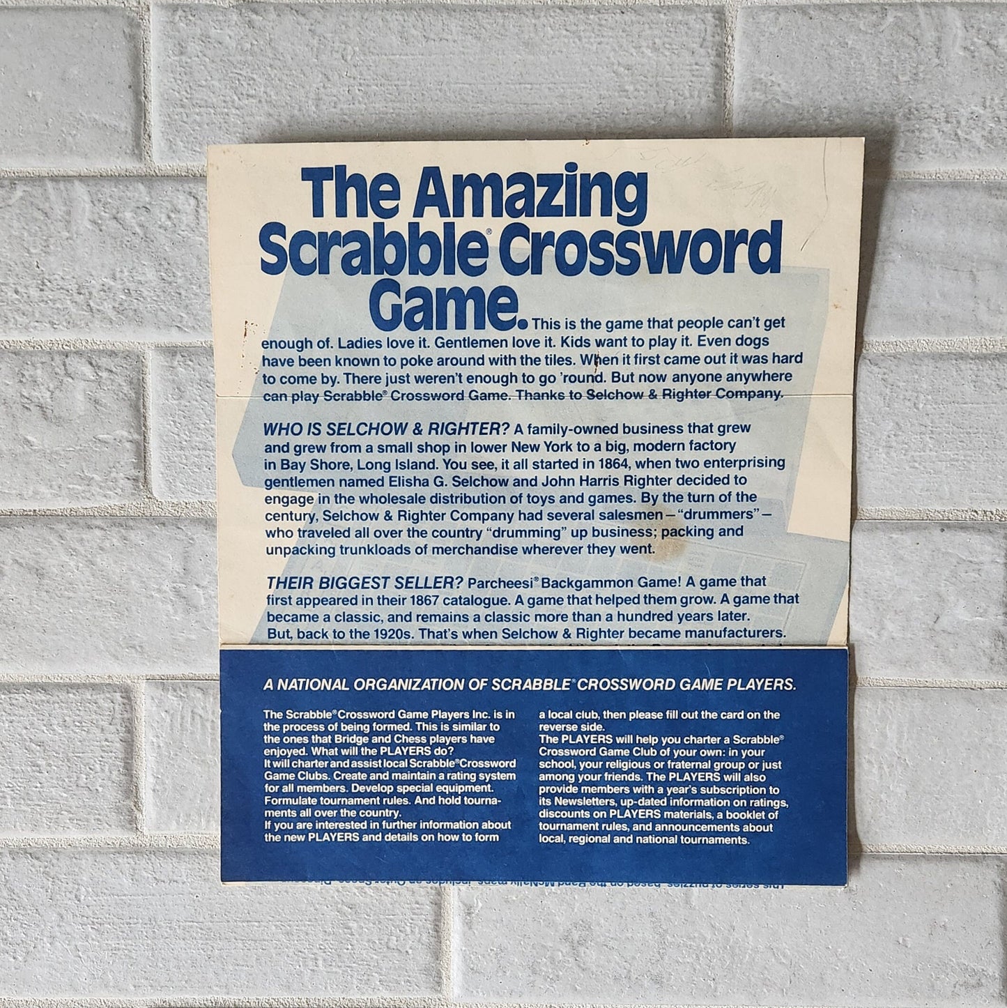 Display and Play 1971 Scrabble Handmade Framed Board Game