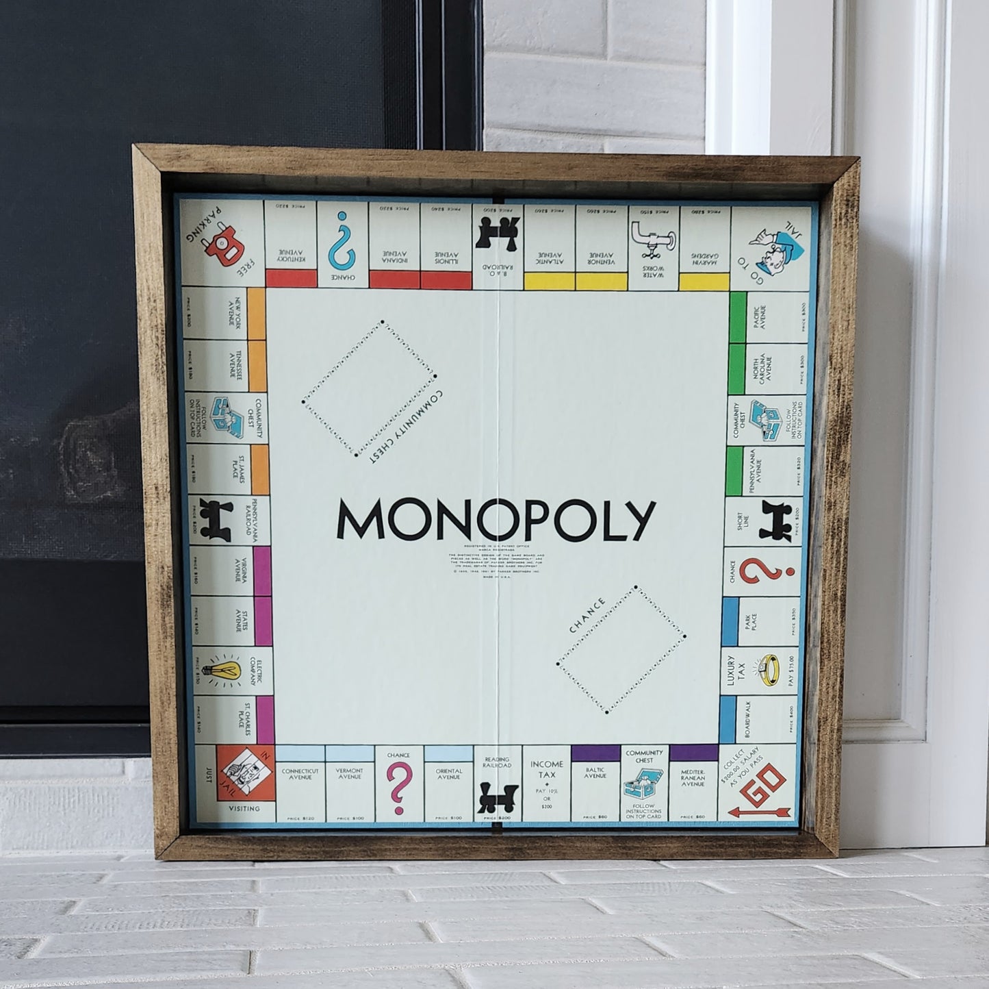 Display and Play 1961 Monopoly Handmade Framed Board Game