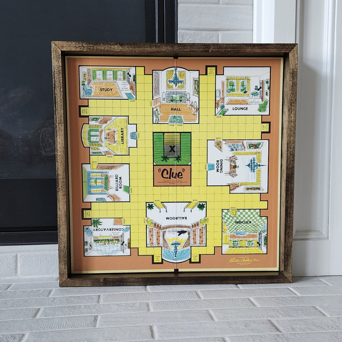 Display and Play 1963 Clue Handmade Framed Board Game