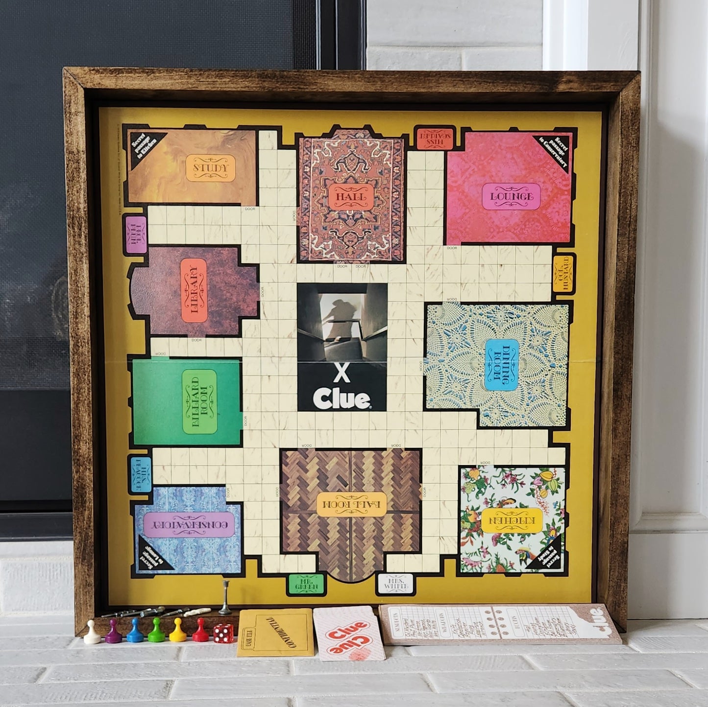 Display and Play 1979 Clue Handmade Framed Board Game