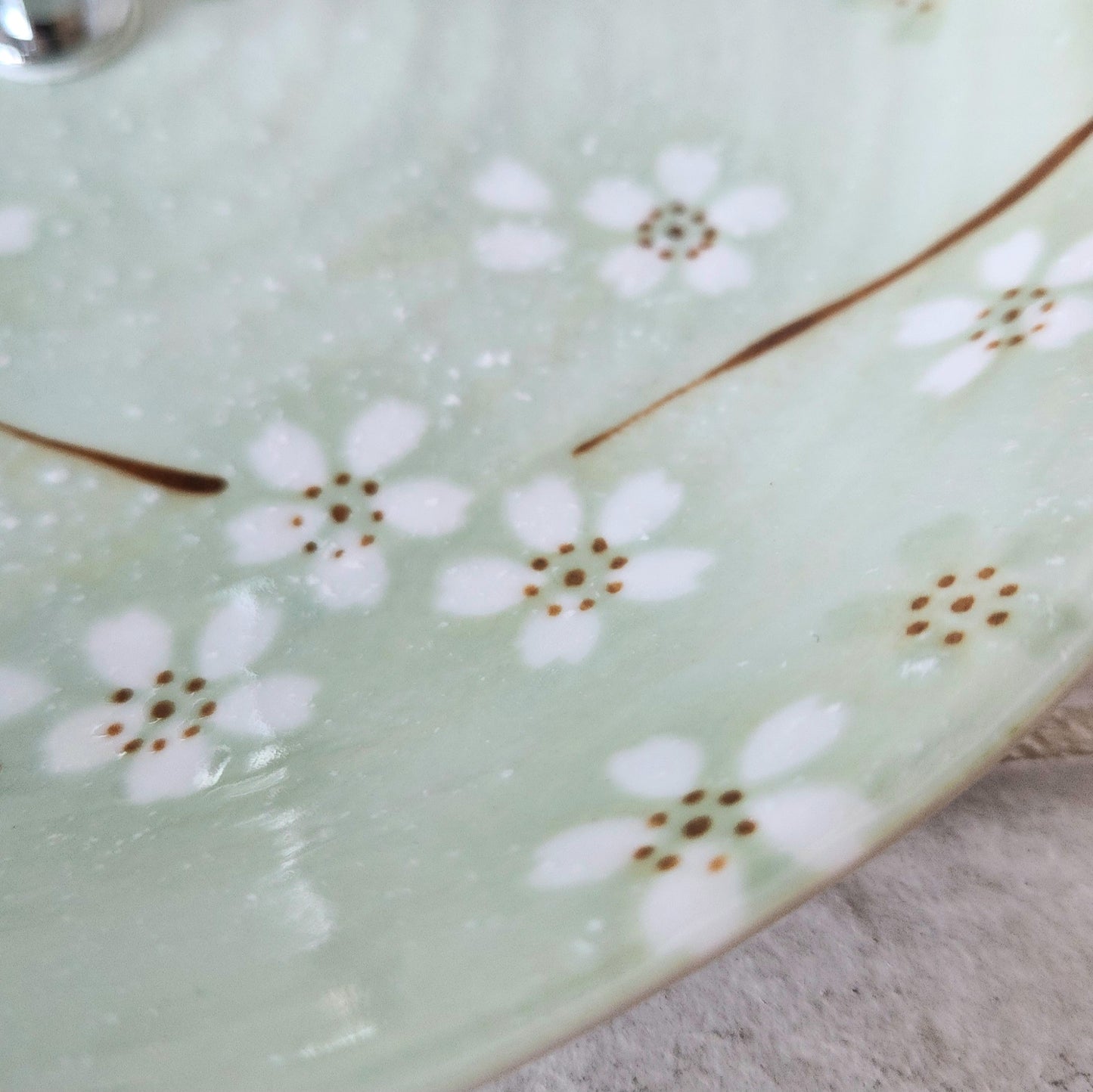 2 Tier Cake Stand White Cherry Blossoms