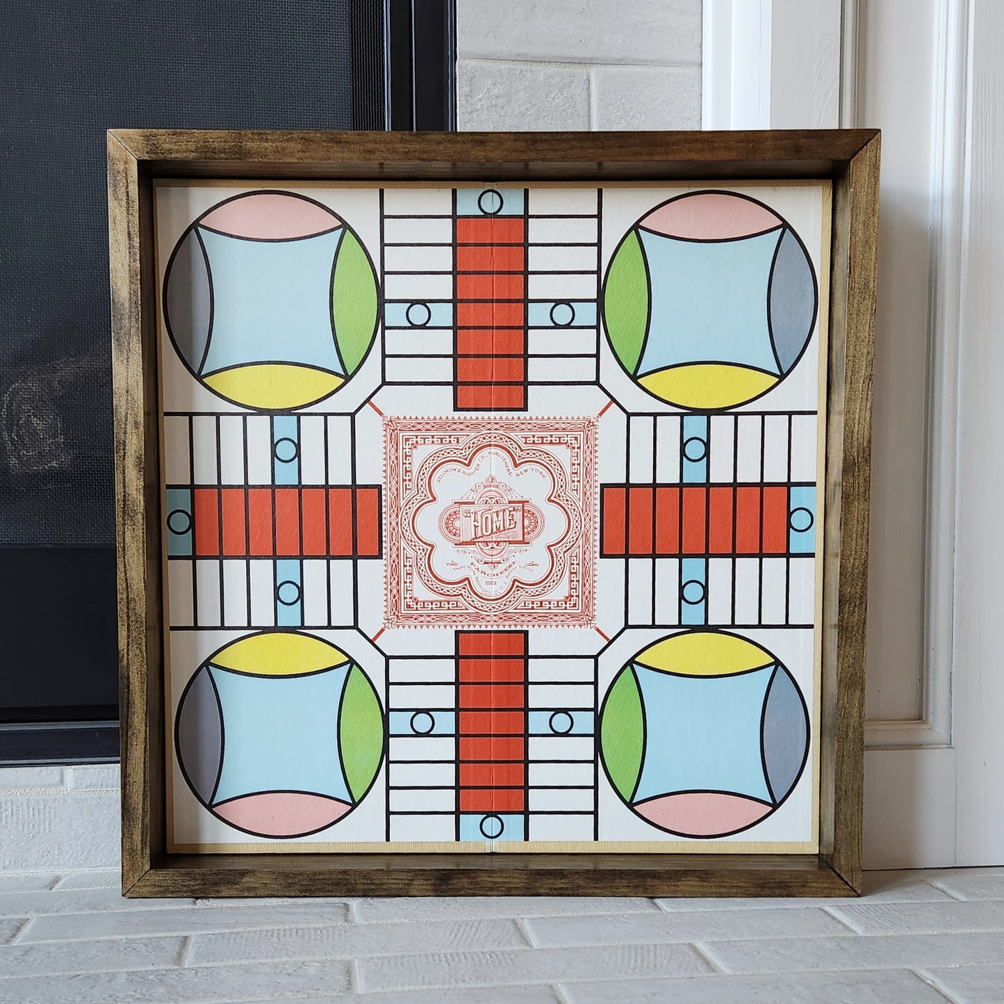 Display and Play 1967 Parcheesi Handmade Framed Board Game