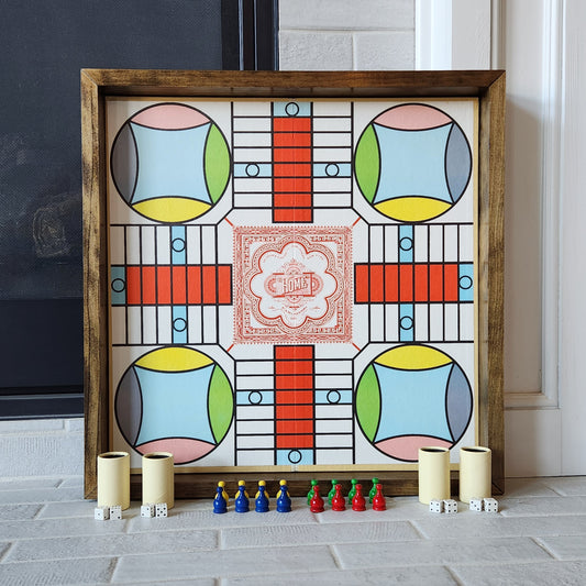 Display and Play 1967 Parcheesi Handmade Framed Board Game