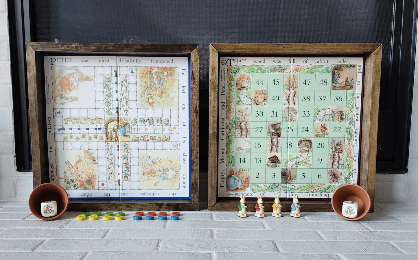 Display and Play 1988 Beatrix Potter Peter Rabbit Handmade Framed Board Games