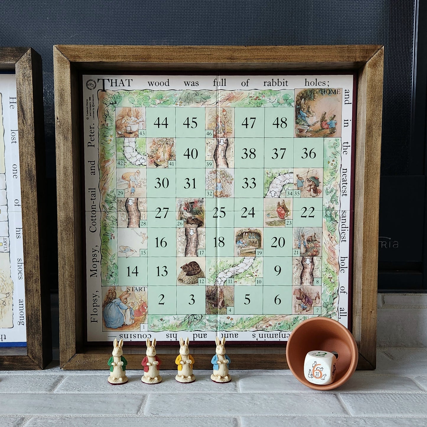 Display and Play 1988 Beatrix Potter Peter Rabbit Handmade Framed Board Games