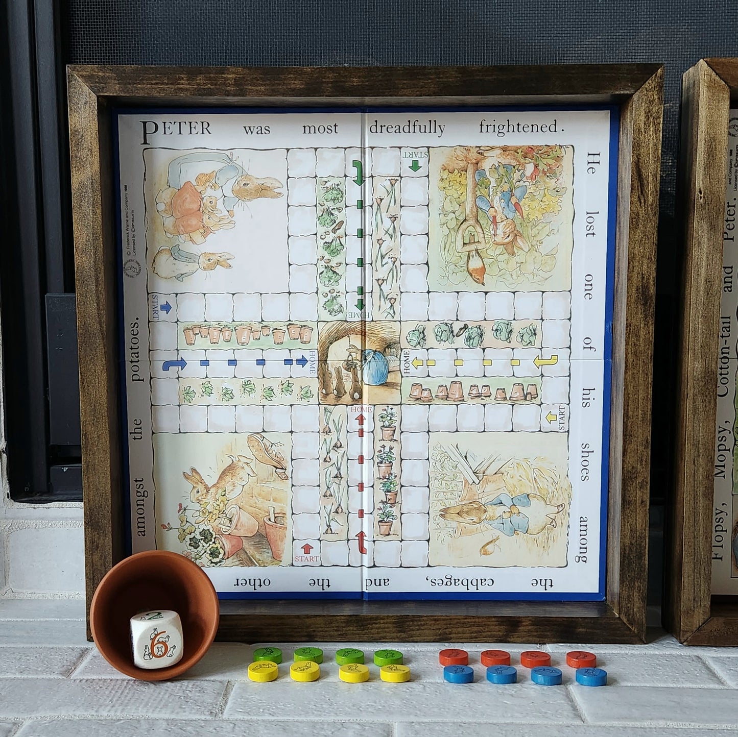 Display and Play 1988 Beatrix Potter Peter Rabbit Handmade Framed Board Games