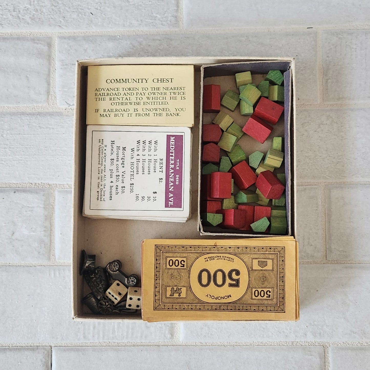 1936 Monopoly Blue Box No. 5 Original Color Pallet Dual Patent Set