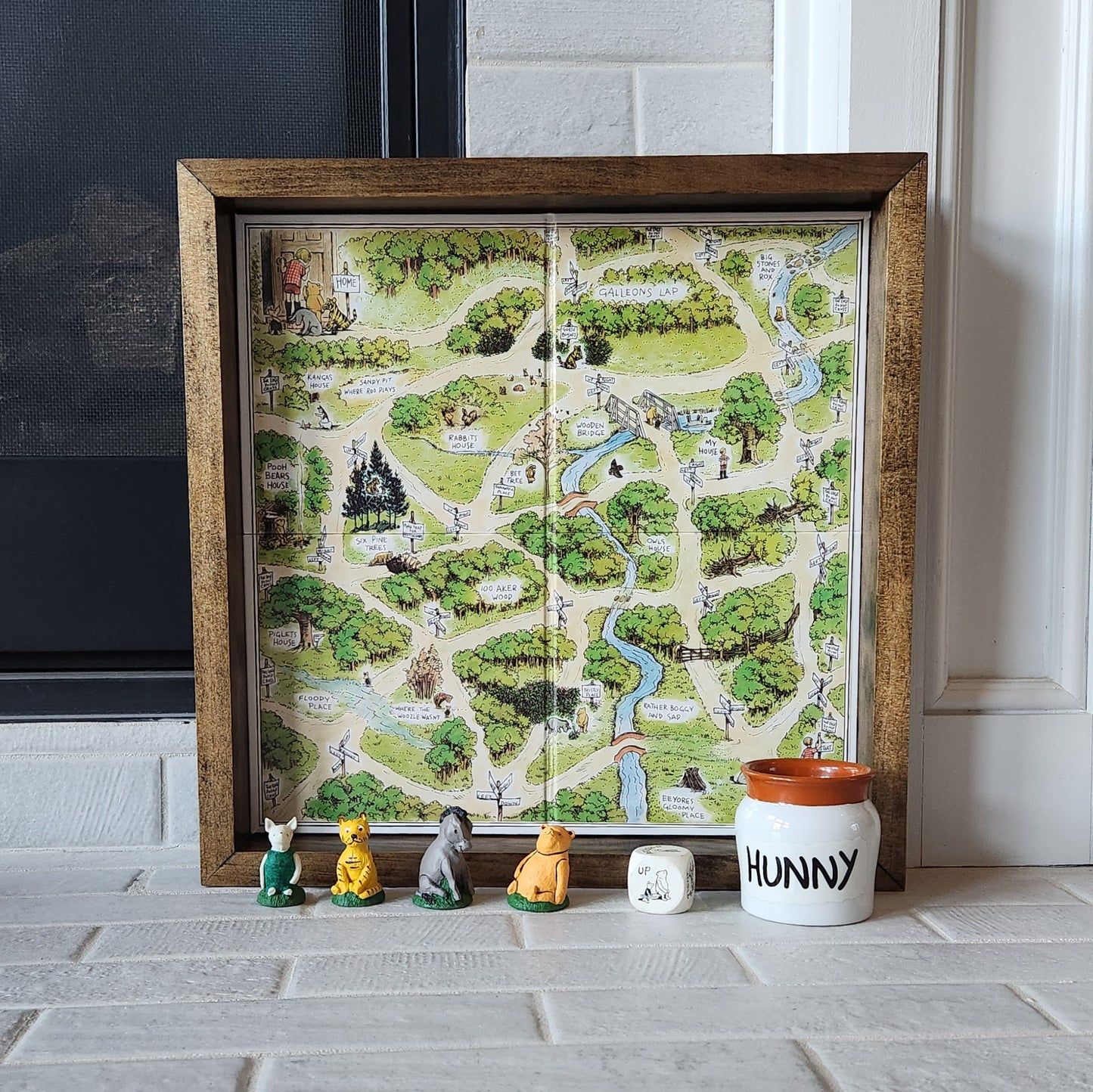 Display and Play 1990 Winnie the Pooh  Handmade Framed Board Game