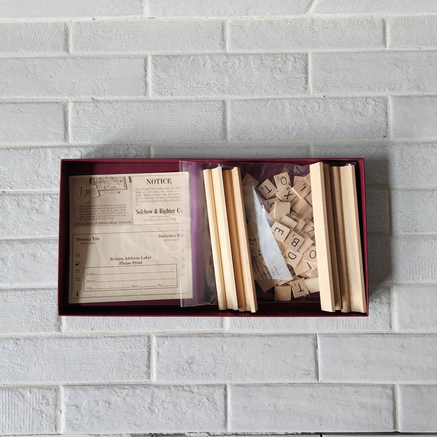 Display and Play 1971 Scrabble Handmade Framed Board Game