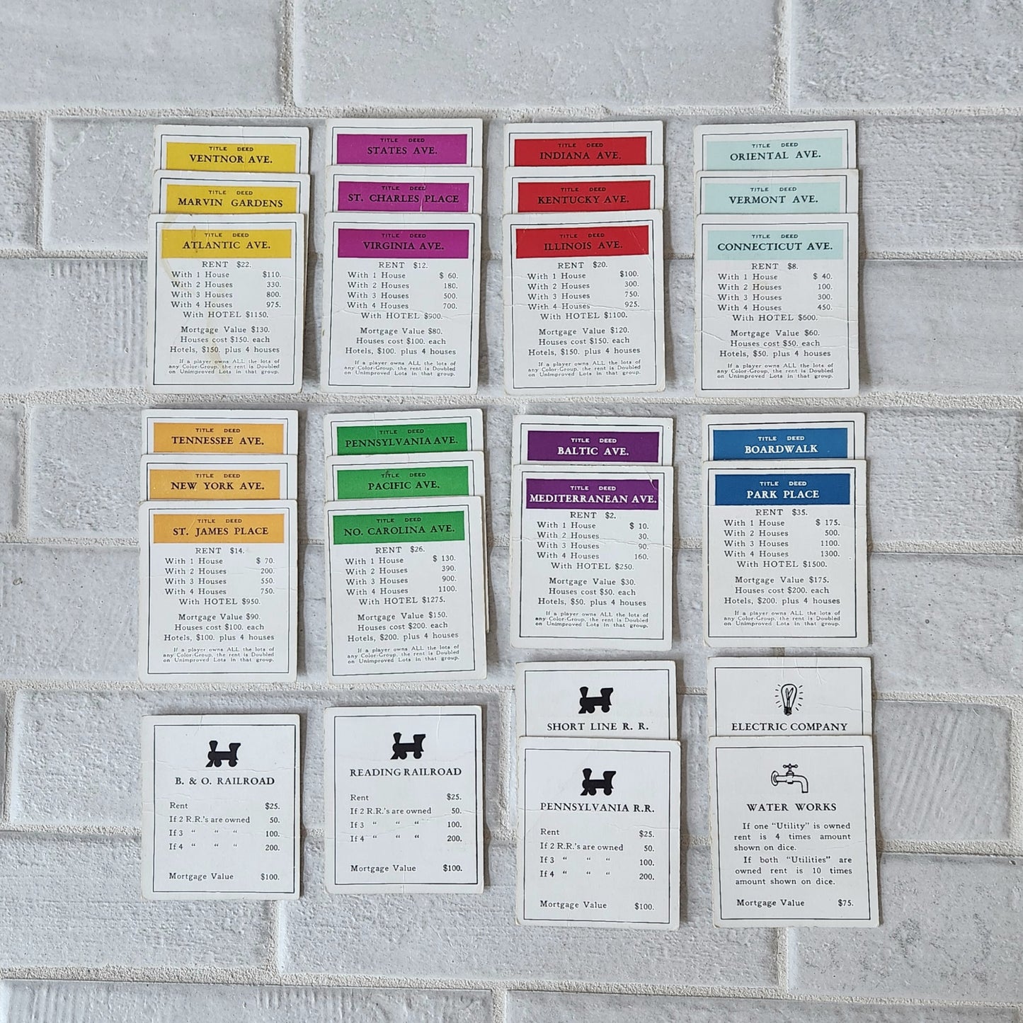 1952 Monopoly Popular Edition Red Single Patent Set