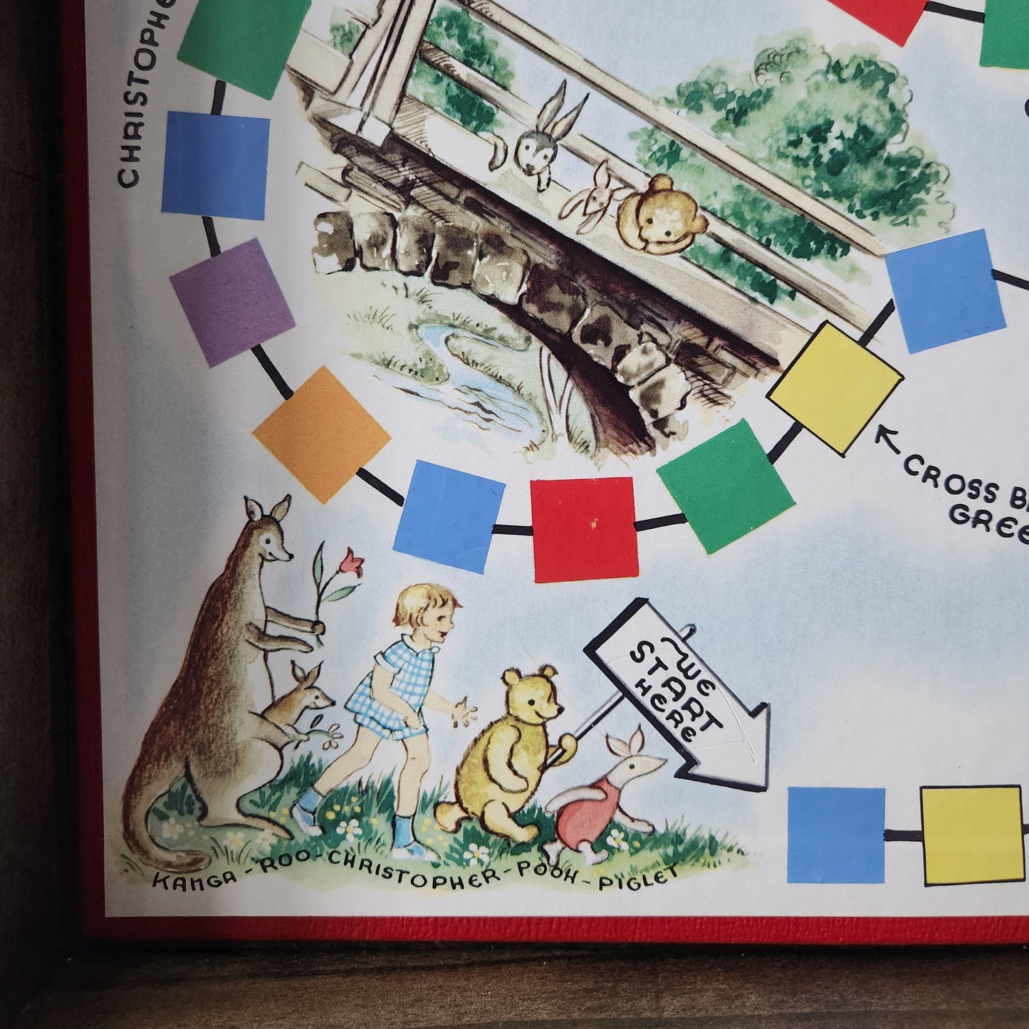 Display and Play 1959 Winnie The Pooh Handmade Framed Board Game