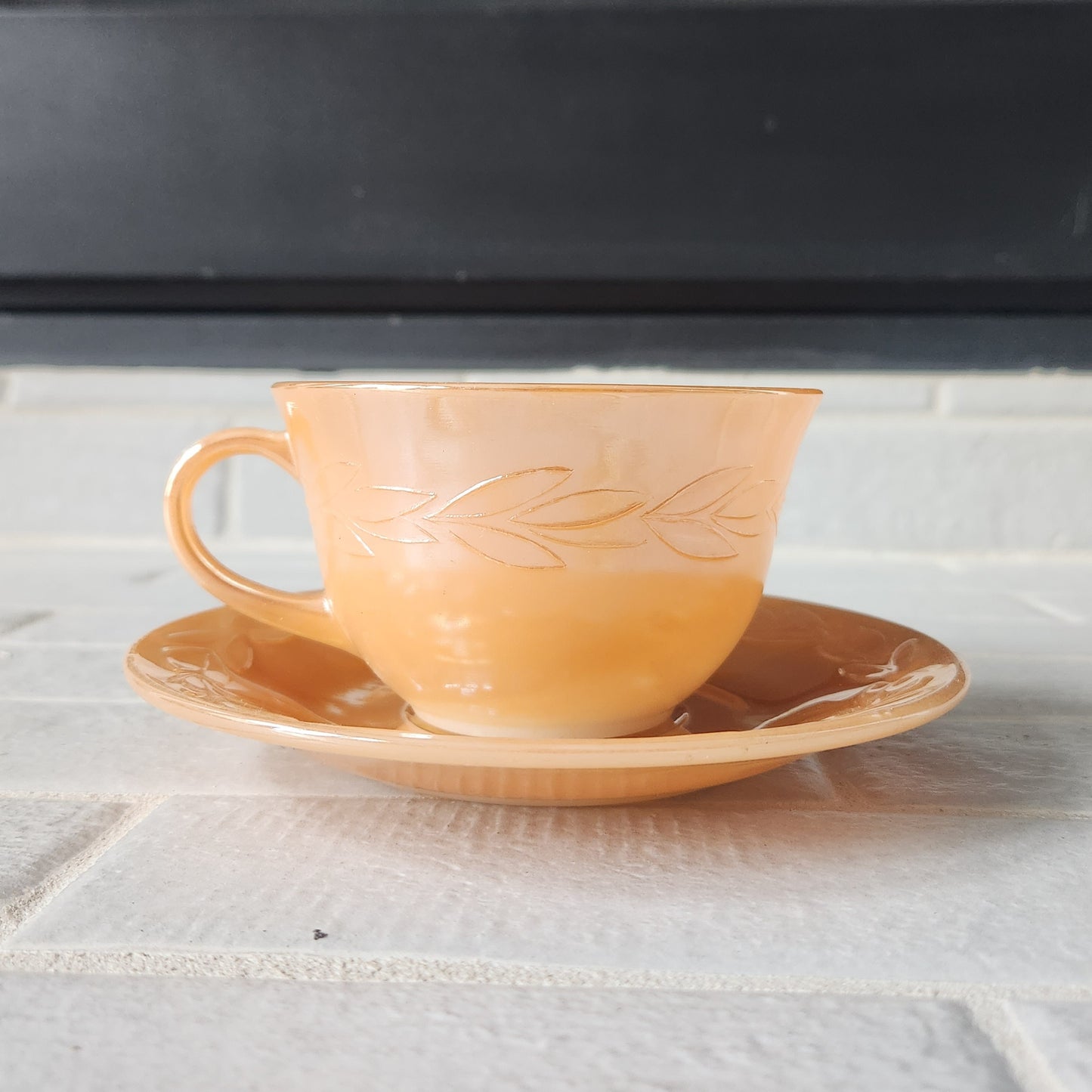 1950s Fire King Peach Lustre Laurel Leaf Dishes