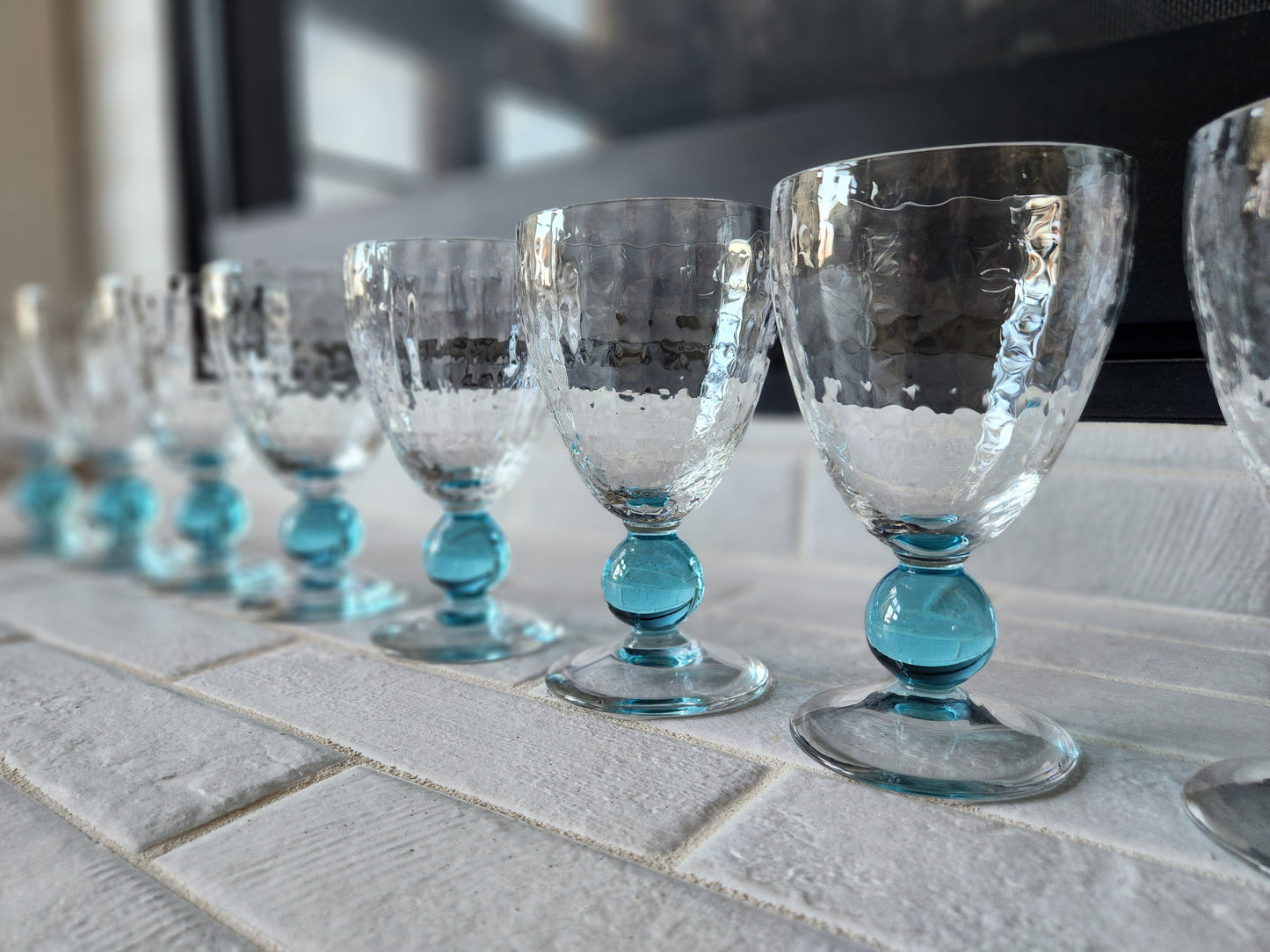 Rare Vintage Bryce Contour Cerulean Blue Block Optic Stem #869 Glasses