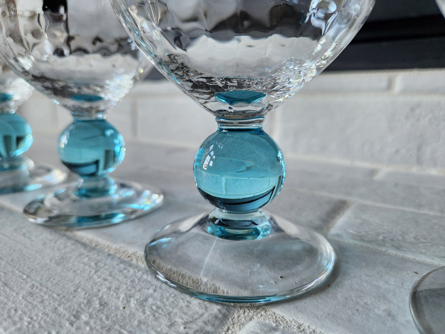 Rare Vintage Bryce Contour Cerulean Blue Block Optic Stem #869 Glasses