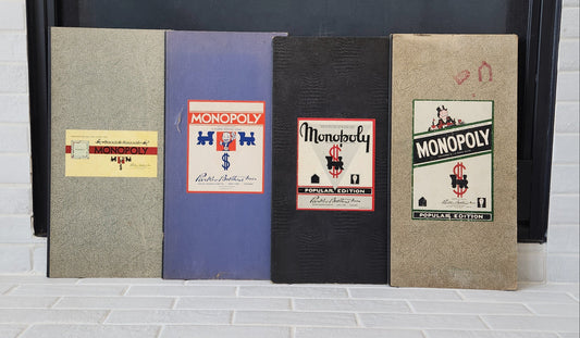 Set of 4 Vintage Monopoly Boards - Green Popular Diamond Blue Box
