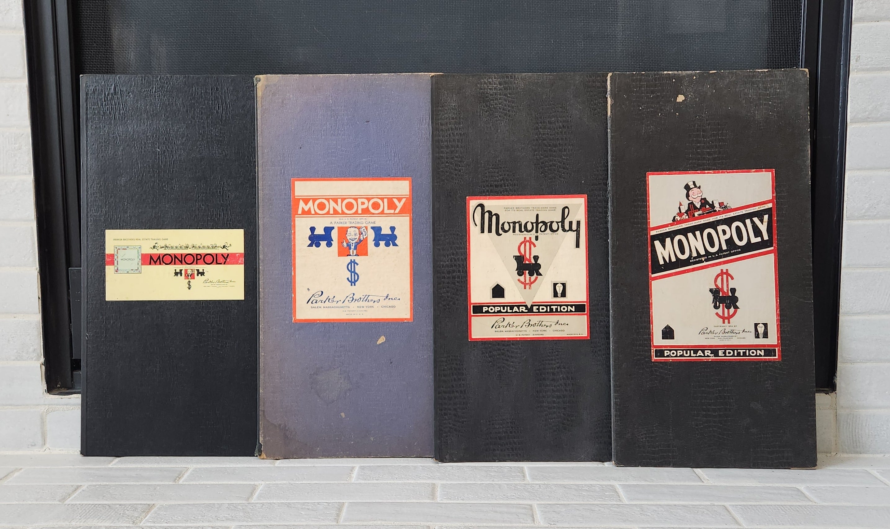 Set of 4 Vintage Monopoly Boards - Popular Blue Box – Vintage Red Creations