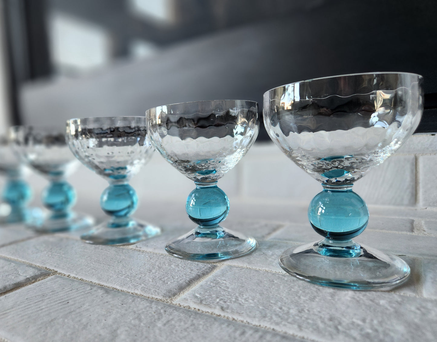 Rare Vintage Bryce Contour Cerulean Blue Block Optic Stem #869 Glasses