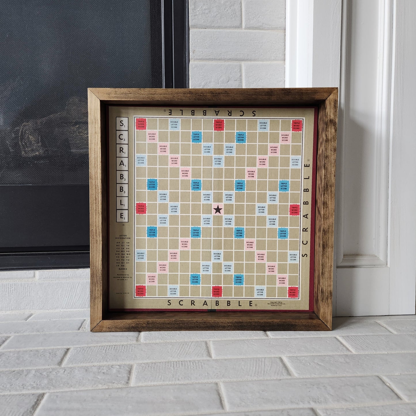 Display and Play 1971 Scrabble Handmade Framed Board Game