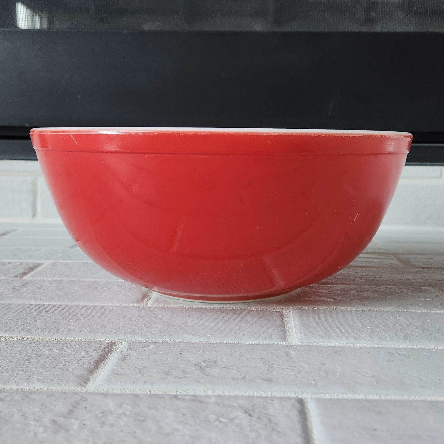 1949 Pyrex Red 4qt Open Stock Mixing Bowl