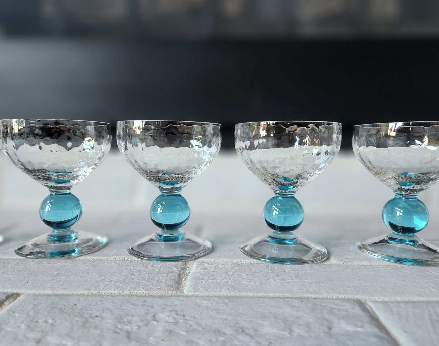 Rare Vintage Bryce Contour Cerulean Blue Block Optic Stem #869 Glasses