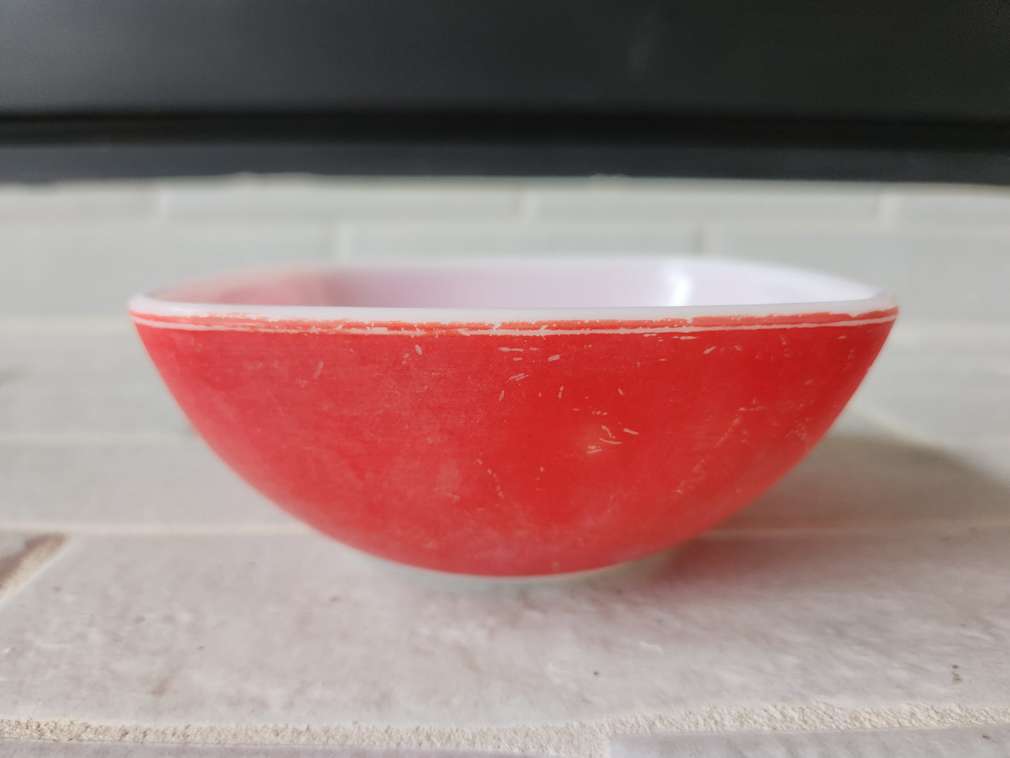 1950s Pyrex Autumn Red Square Hostess Ramekin #410 12oz