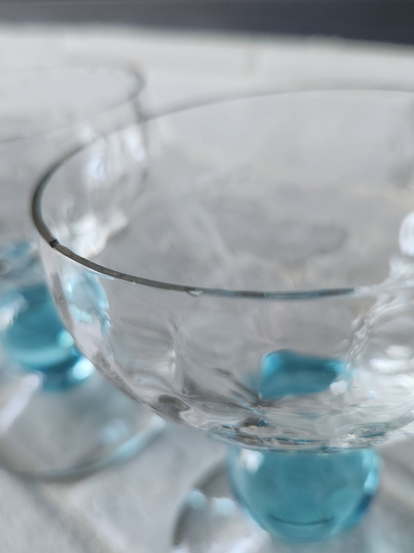 Rare Vintage Bryce Contour Cerulean Blue Block Optic Stem #869 Glasses