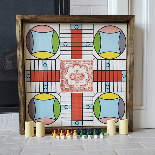 Display and Play 1964 Parcheesi Handmade Framed Board Game