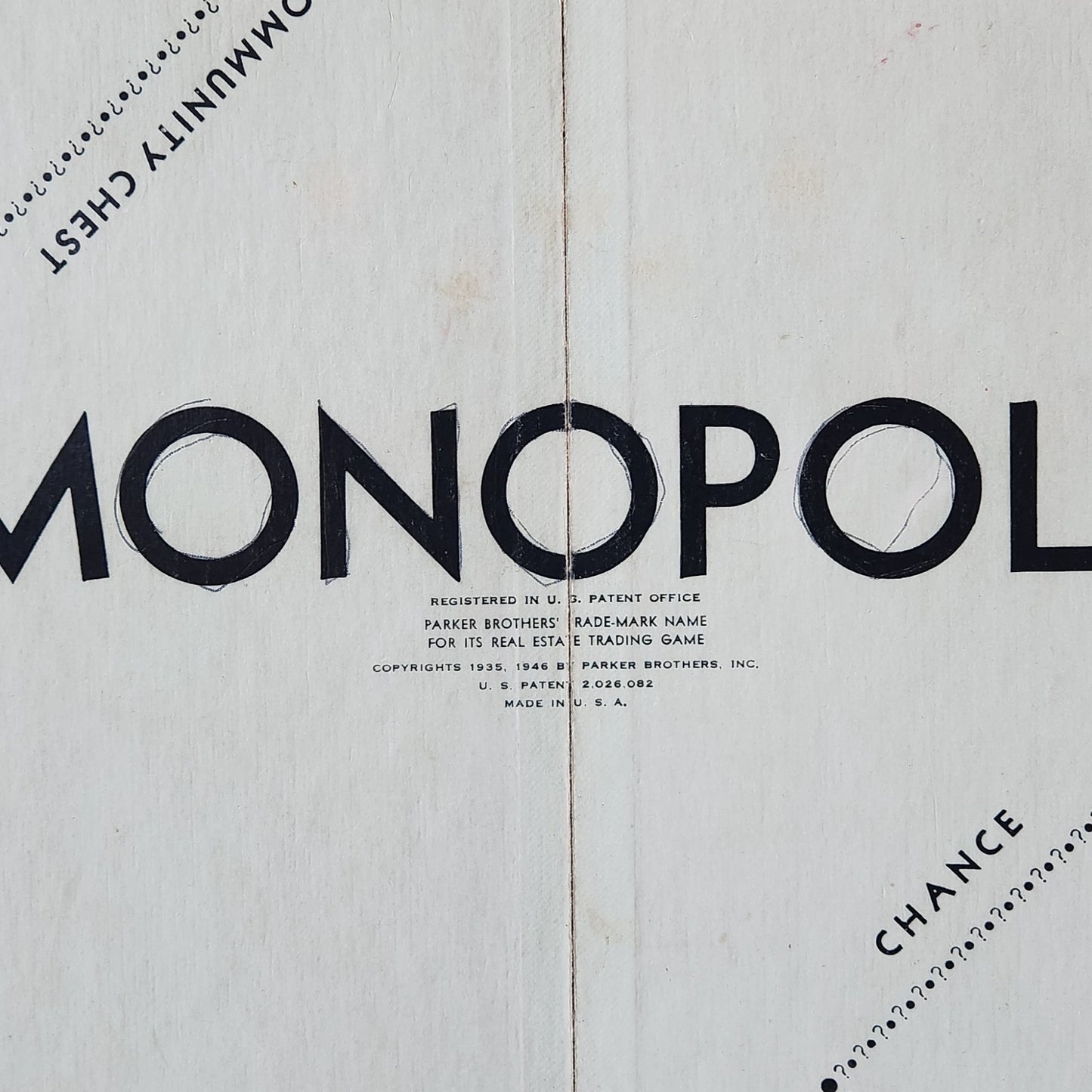 1952 Monopoly Popular Edition Red Single Patent Set
