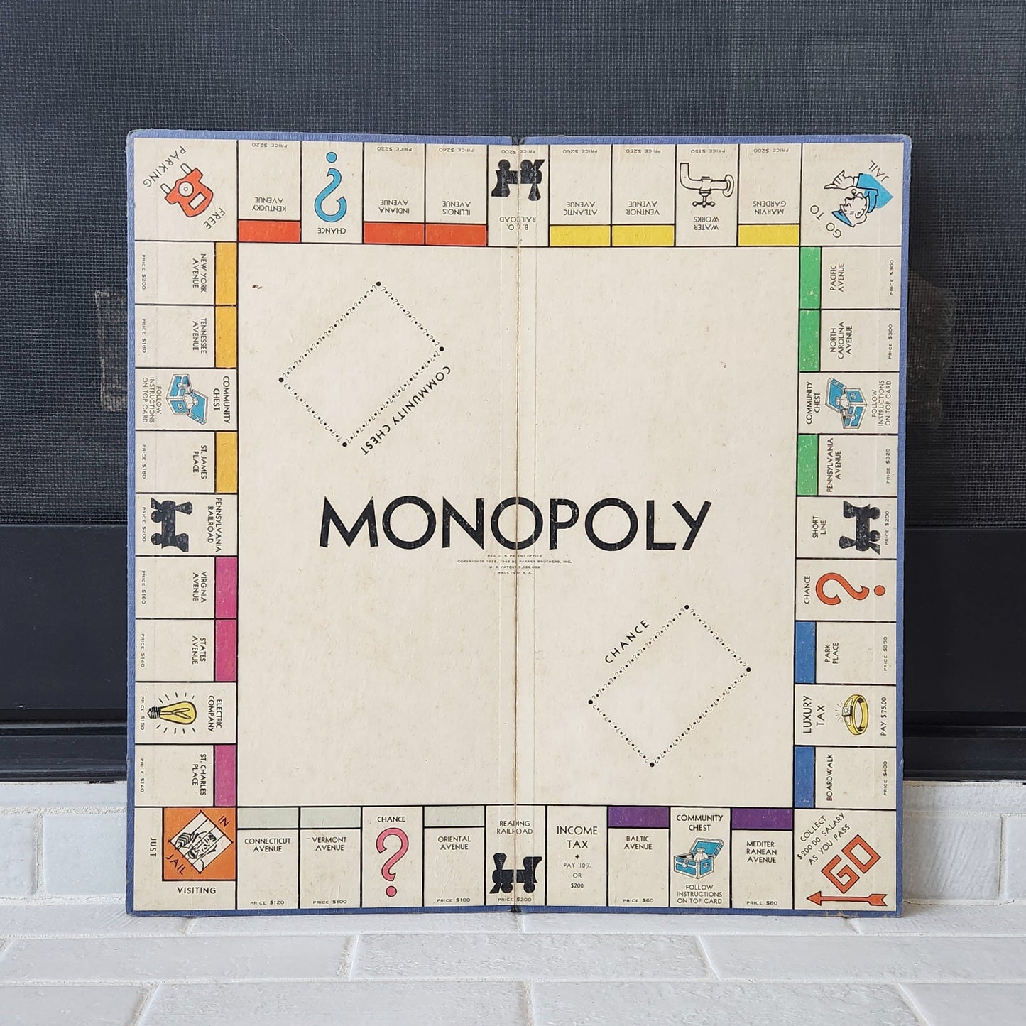 Set of 4 Vintage Monopoly Boards - Popular Diamond Blue Box