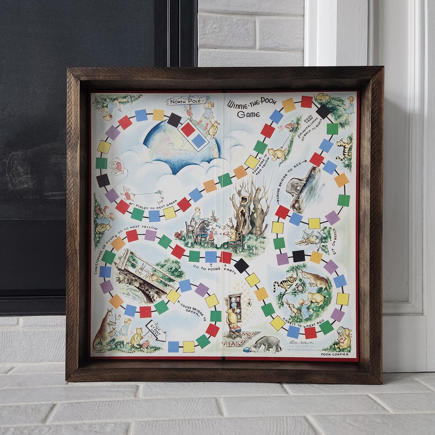 Display and Play 1959 Winnie The Pooh Handmade Framed Board Game
