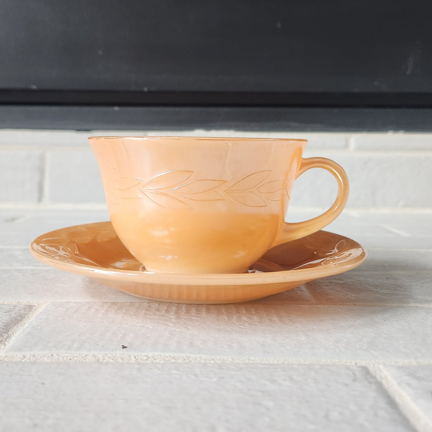 1950s Fire King Peach Lustre Laurel Leaf Dishes