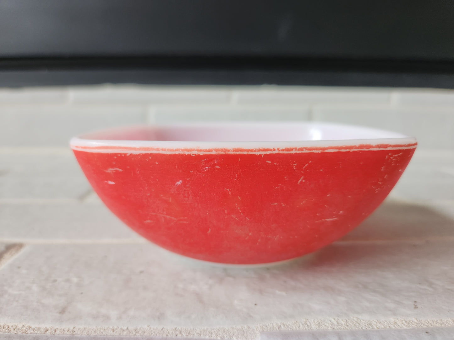 1950s Pyrex Autumn Red Square Hostess Ramekin #410 12oz