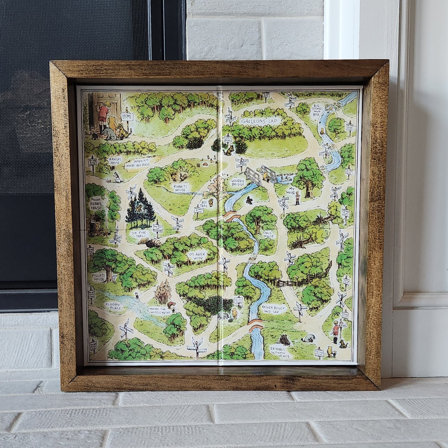 Display and Play 1990 Winnie the Pooh  Handmade Framed Board Game