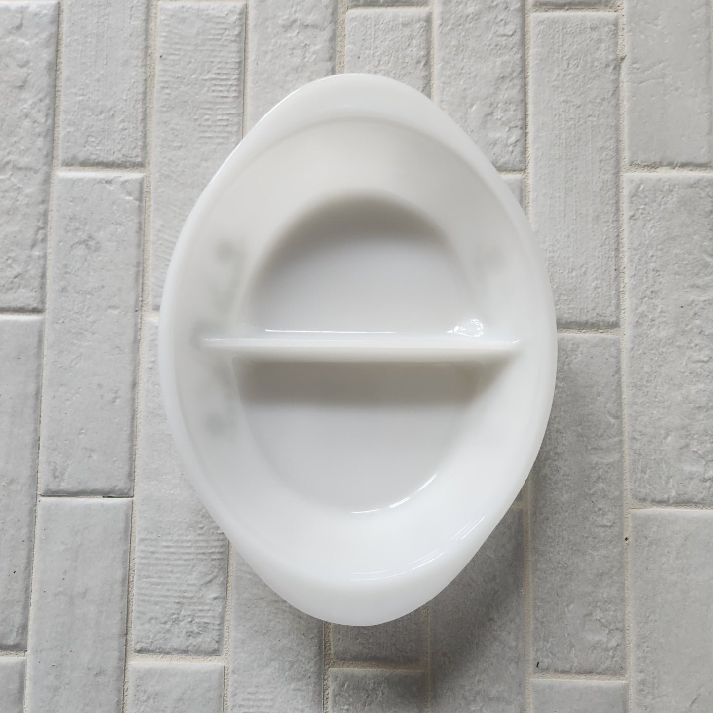 1970s Glasbake Green Crazy Daisy Divided Oval Casserole Dish J2352