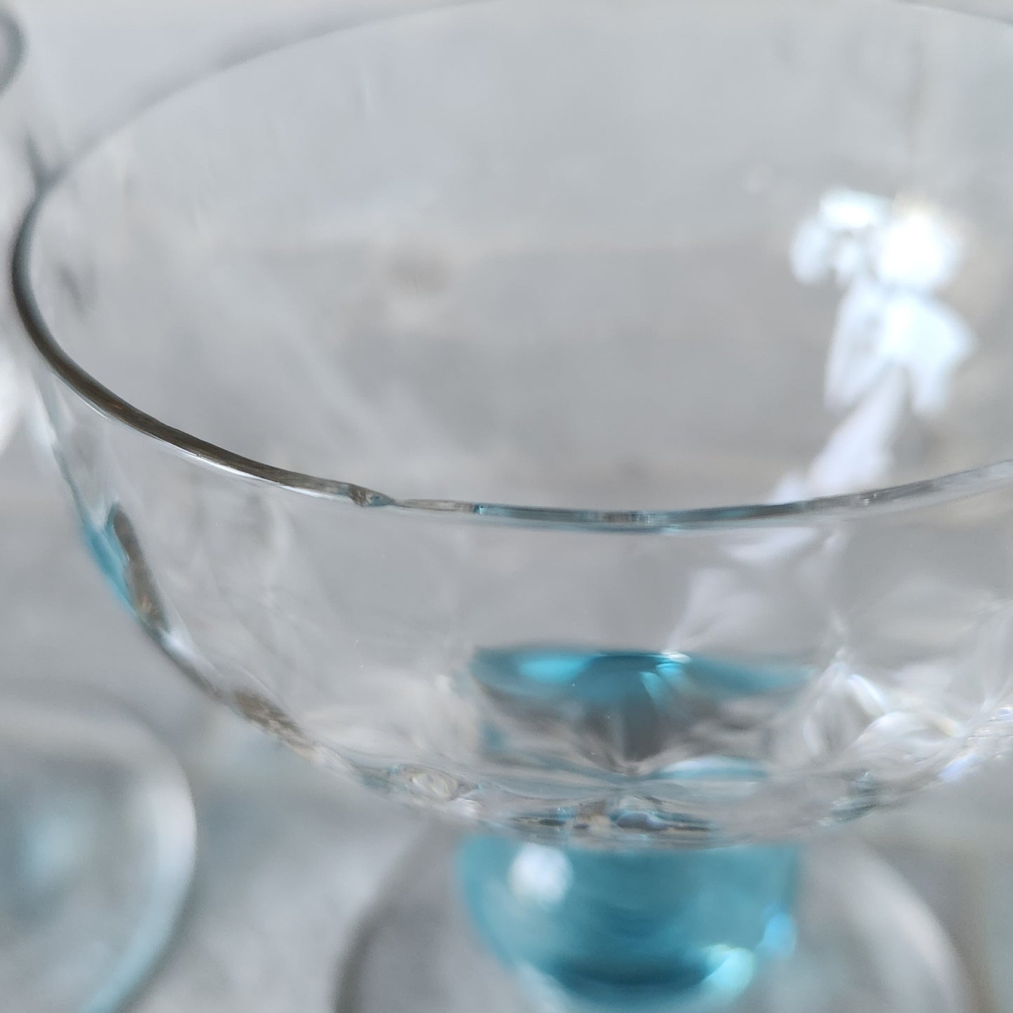 Rare Vintage Bryce Contour Cerulean Blue Block Optic Stem #869 Glasses