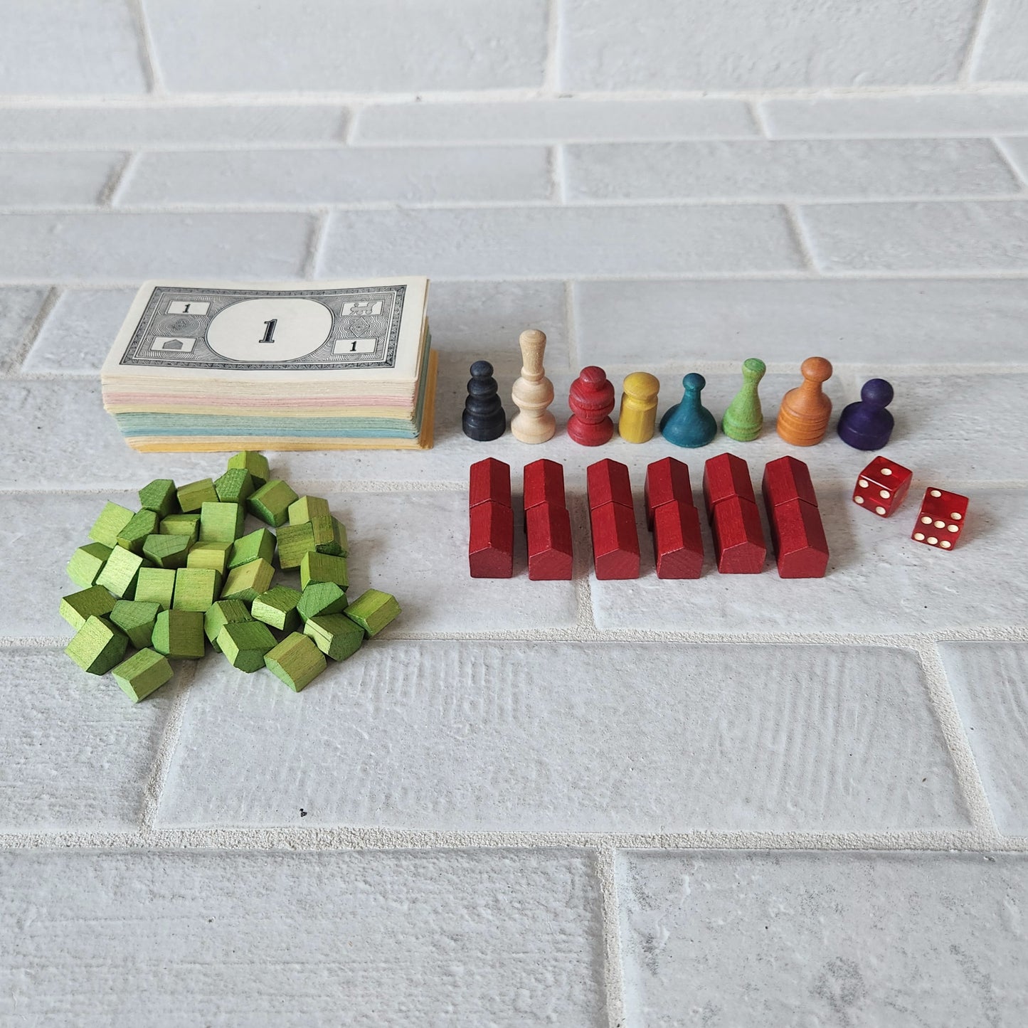 1952 Monopoly Popular Edition Red Single Patent Set