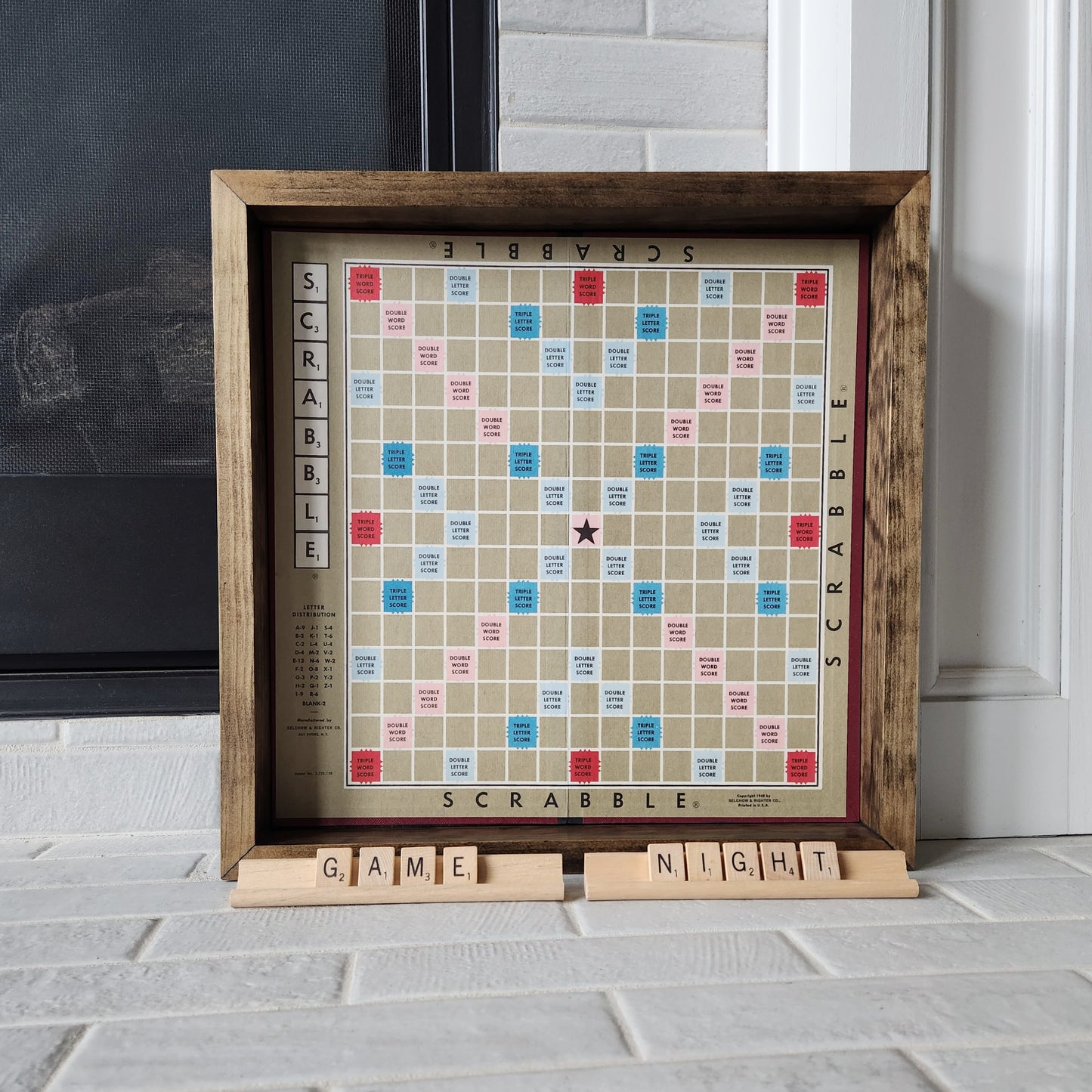 Display and Play 1971 Scrabble Handmade Framed Board Game