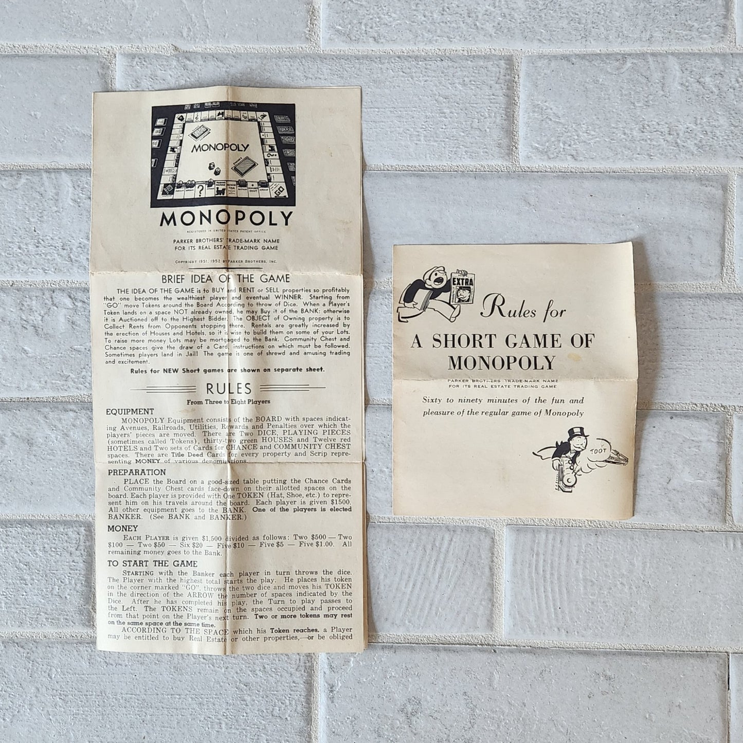 1953 Monopoly Popular Edition Red No Patent Set