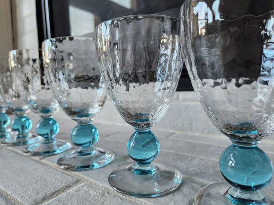 Rare Vintage Bryce Contour Cerulean Blue Block Optic Stem #869 Glasses