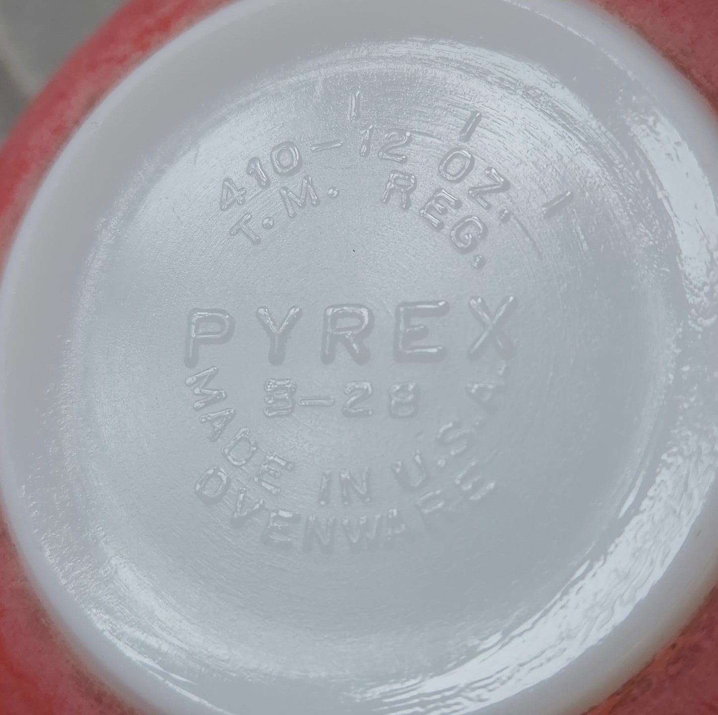 1950s Pyrex Autumn Red Square Hostess Ramekin #410 12oz