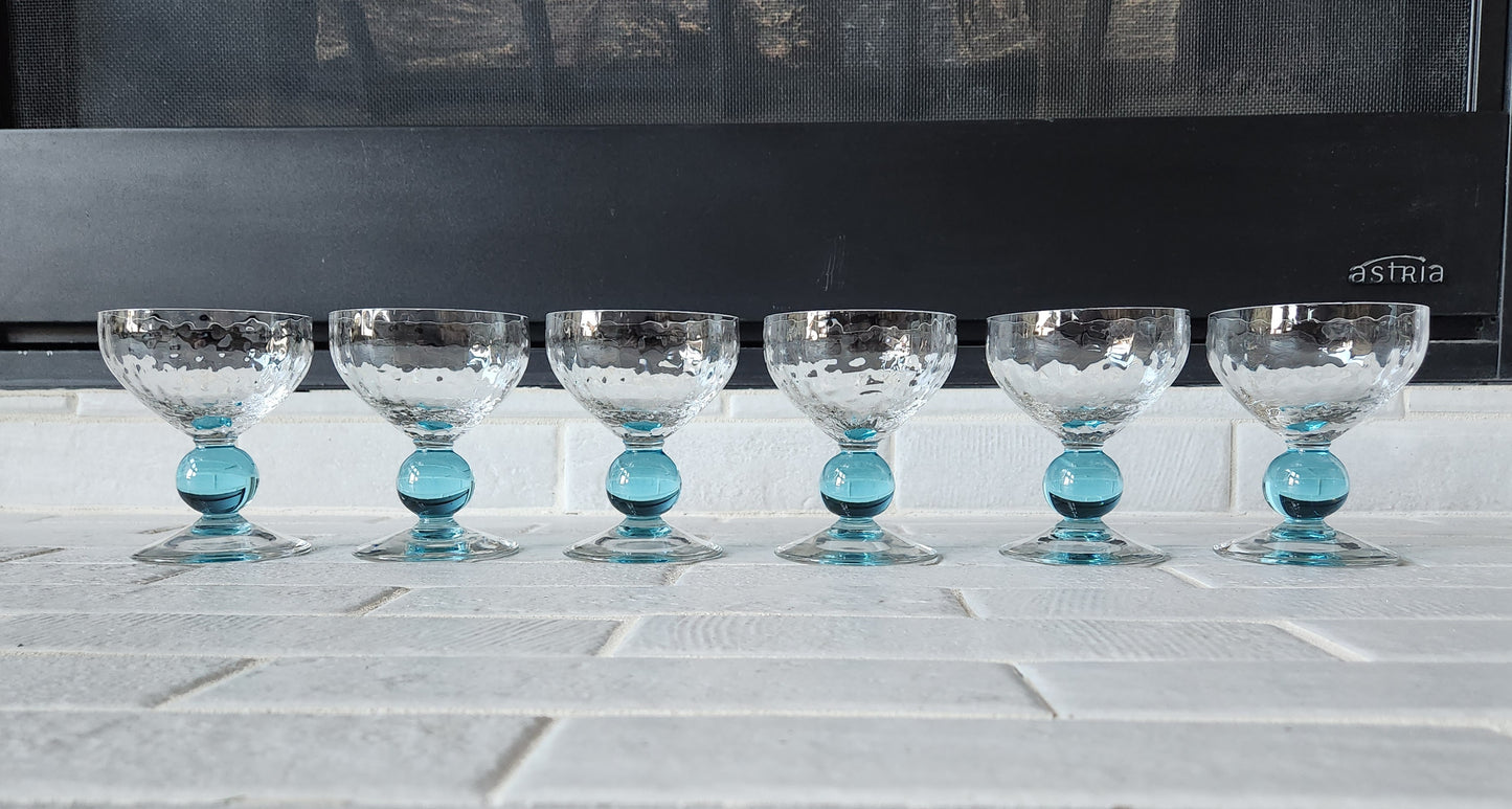 Rare Vintage Bryce Contour Cerulean Blue Block Optic Stem #869 Glasses