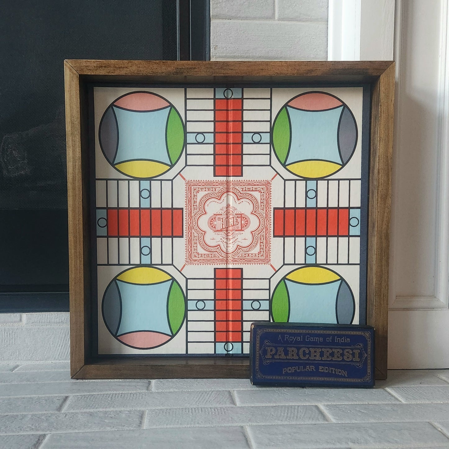 Display and Play 1942 Parcheesi Handmade Framed Board Game