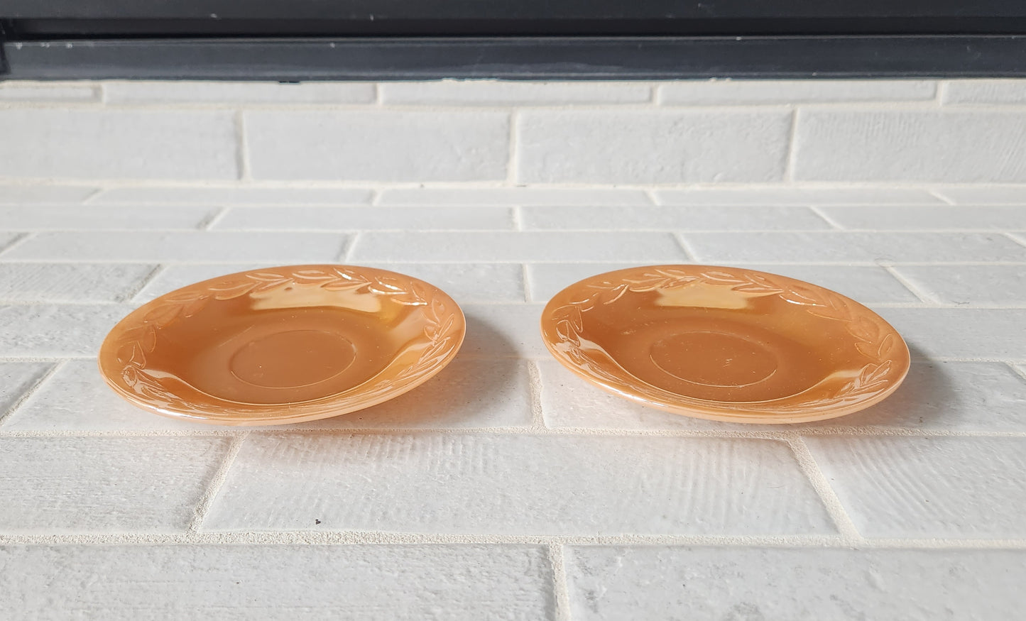1950s Fire King Peach Lustre Laurel Leaf Dishes