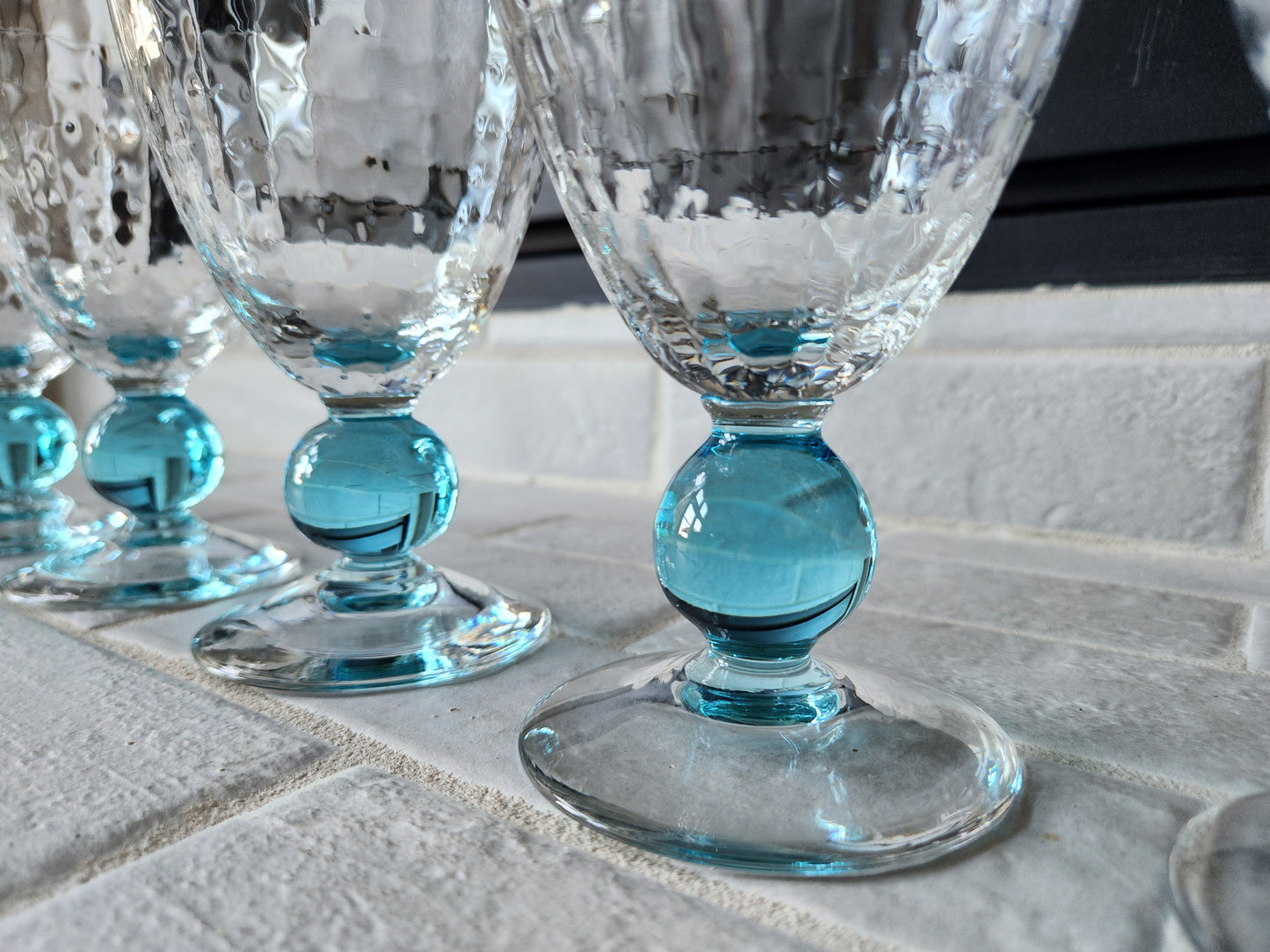 Rare Vintage Bryce Contour Cerulean Blue Block Optic Stem #869 Glasses